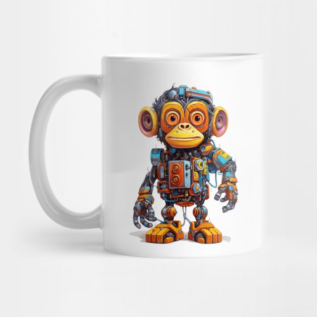 Cartoon monkey robots. T-Shirt, Sticker. by AndreKENO